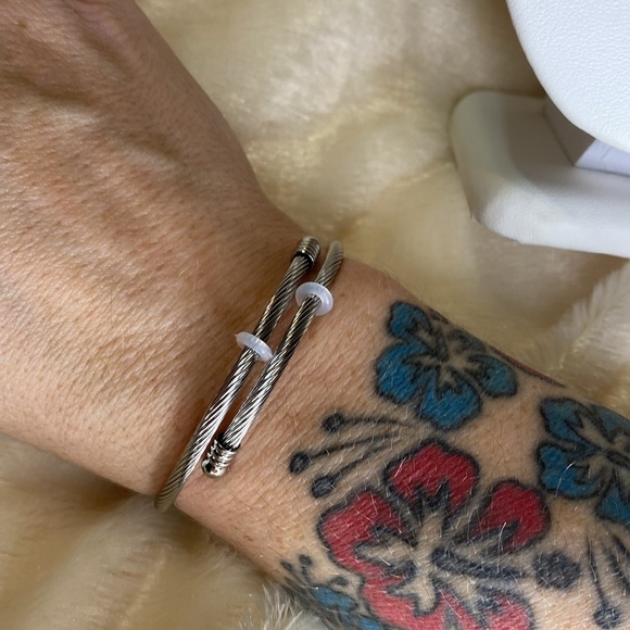 Soft Cable stretch charm bracelet silver - Picture 5 of 6